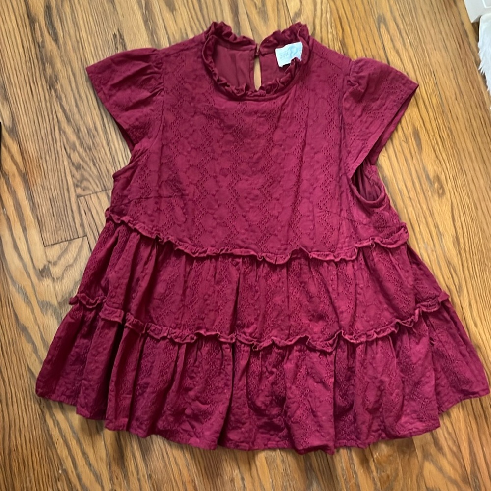 Jun & Ivy womens maroon top